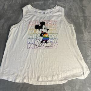 Disney Parks Rainbow Pride Mickey Mouse Ringer Tank Top Women's 2X